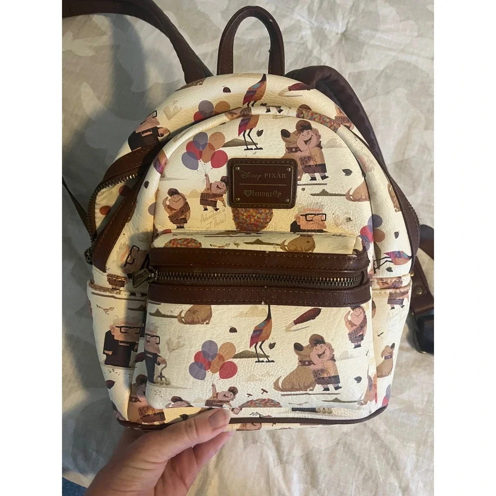Loungefly Disney Pixar Up Mini Backpack Brown Trim Carl Russell Dug Kevin Bag - Picture 12 of 14